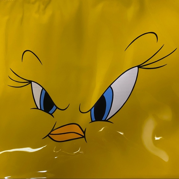 Vintage 1997 Looney Tunes Tweedy Bird Piolin Yellow Vinyl Tote Bag - Picture 6 of 8